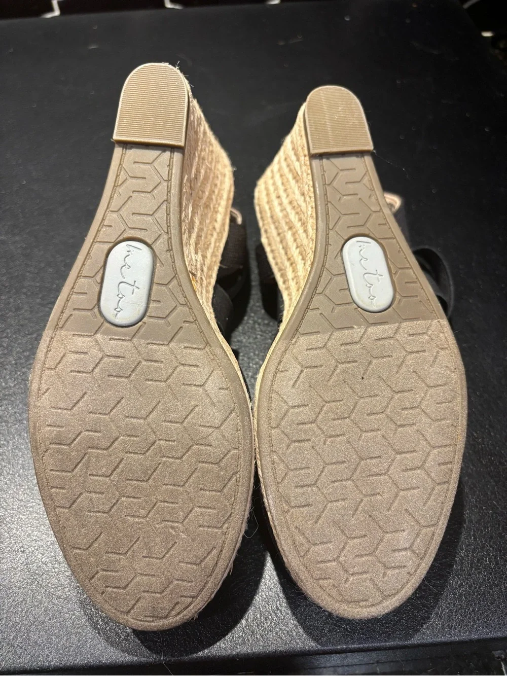 Stelle Black Crisscross Wedge Espadrilles by Me Too Size 8 NWOT!!
